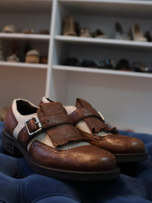 MiuMiu loafersy brązowe