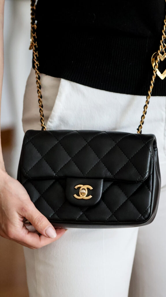 Chanel mini flap heart charles