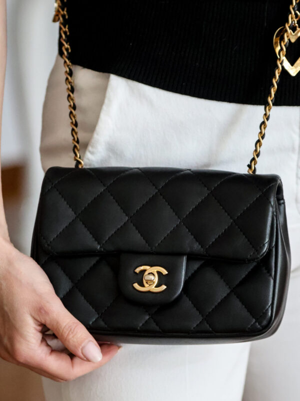 Chanel mini flap heart charles