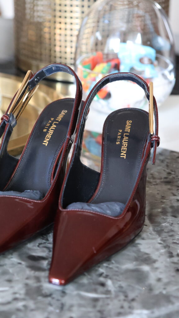 Yves Saint Laurent kitten heels bordowe
